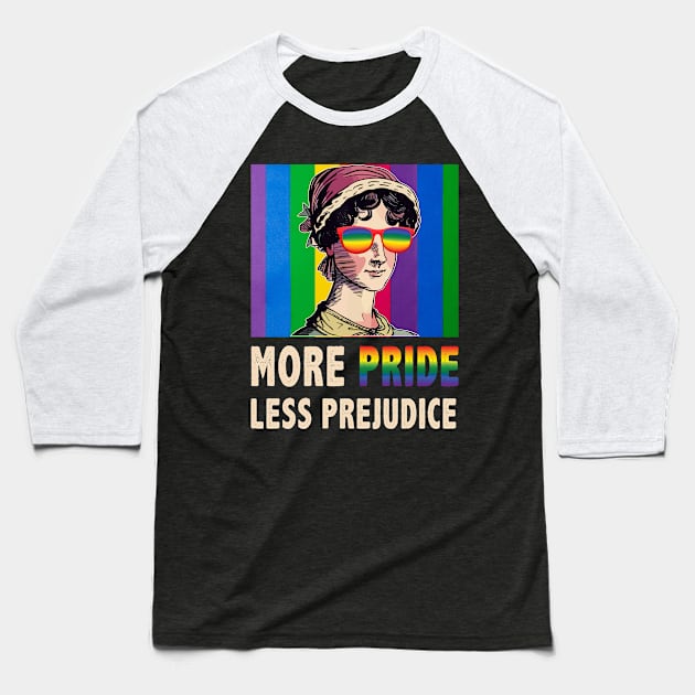 More Pride Less Prejudice LGBT ally pride month Baseball T-Shirt by marisamegan8av